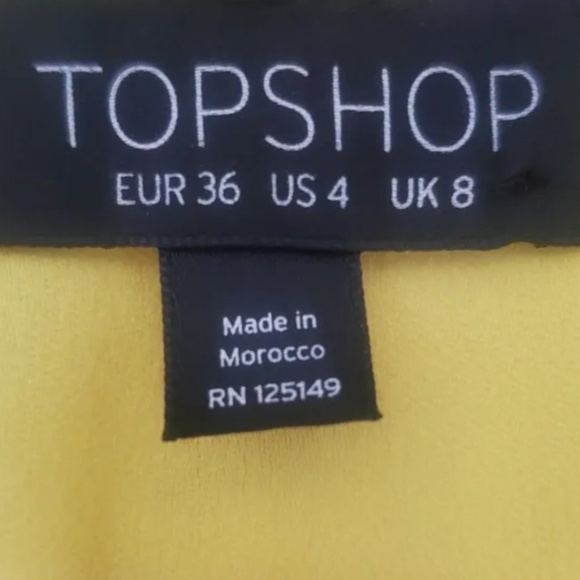 TopShop Kimono Duster Robe Yellow floral Crane Print Cover up - Picture 2 of 5